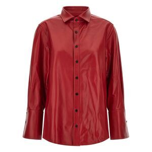 Co Women Red Leather Shirt